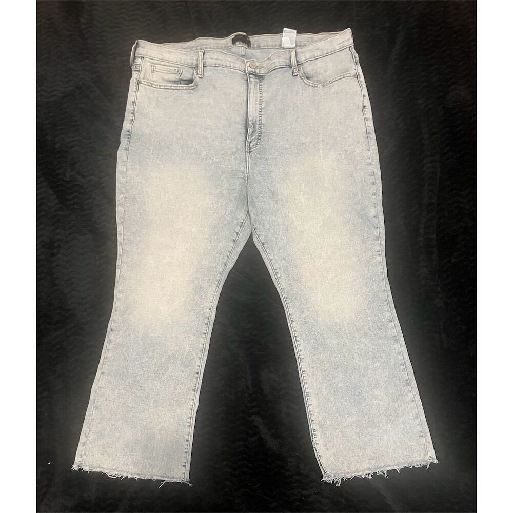 Banana Republic High Rise Bootcut Crop Light Wash Raw Hem Plus Size‎ Jena 35/20